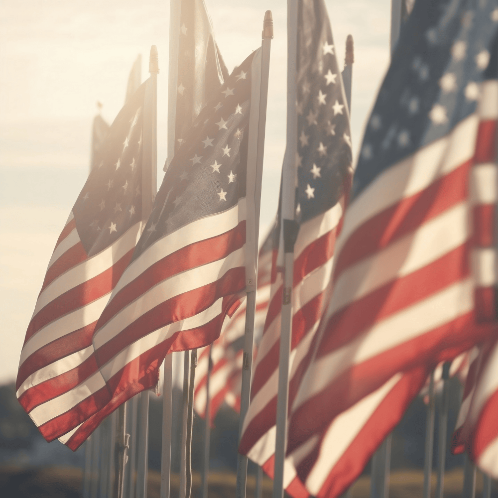American flags